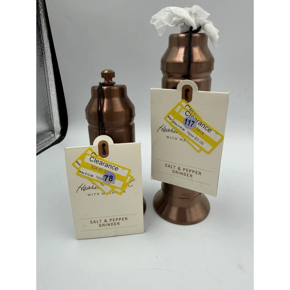Pair Hearth & Hand With Magnolia Salt & Pepper Copper Finish Crank Grinders NWT - Picture 2 of 16